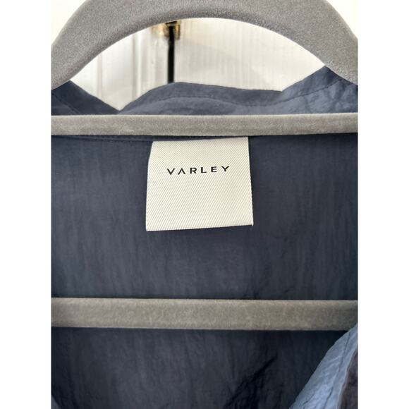 Varley Belle Boxy Short Sleeve Romper Playsuit Slate Blue Shimmer Shell - Picture 3 of 8